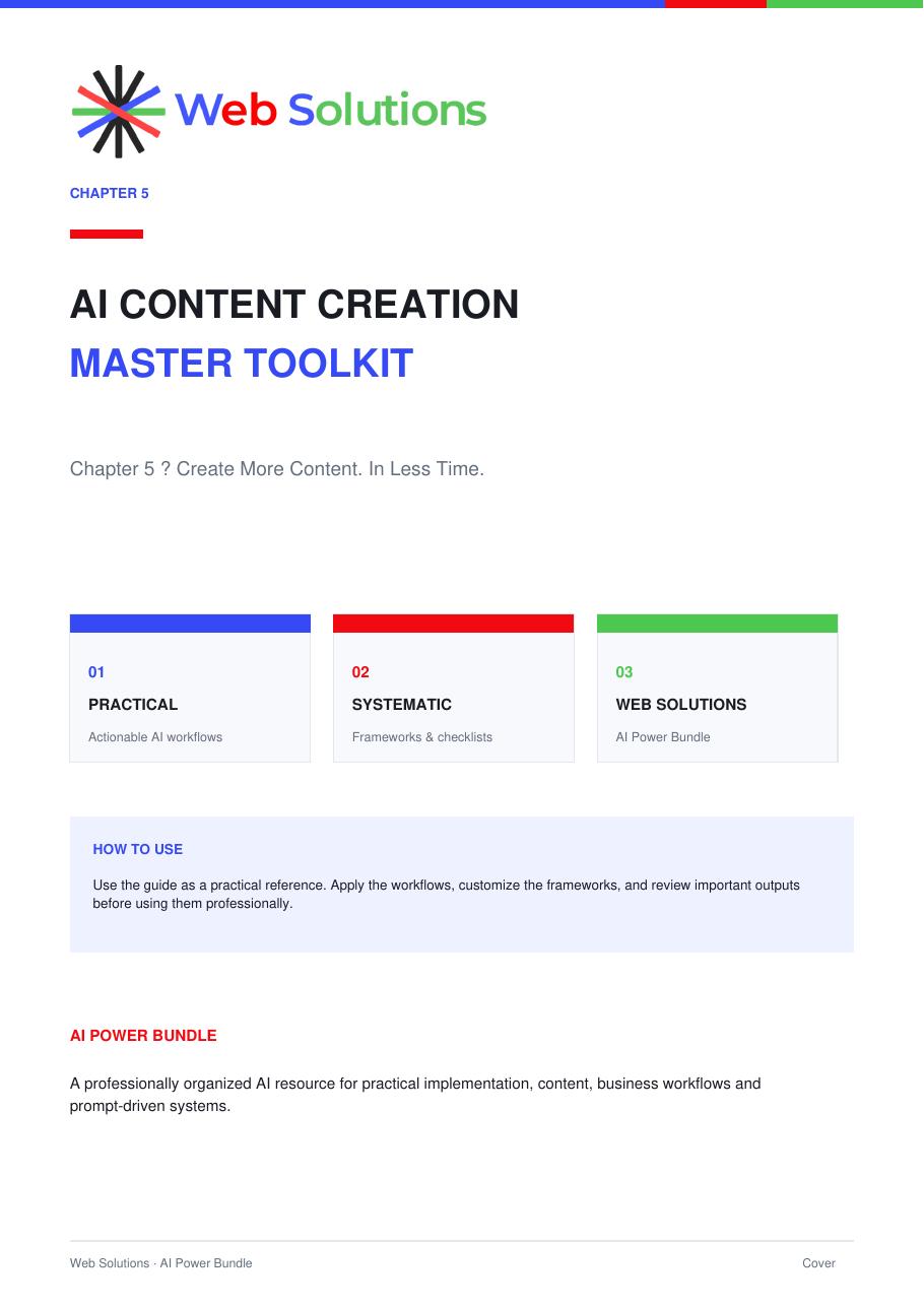 AI Content Creation Master Toolkit PDF preview